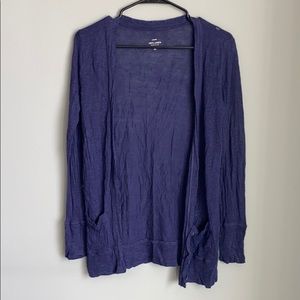 jcrew lightweight blue linen cardigan